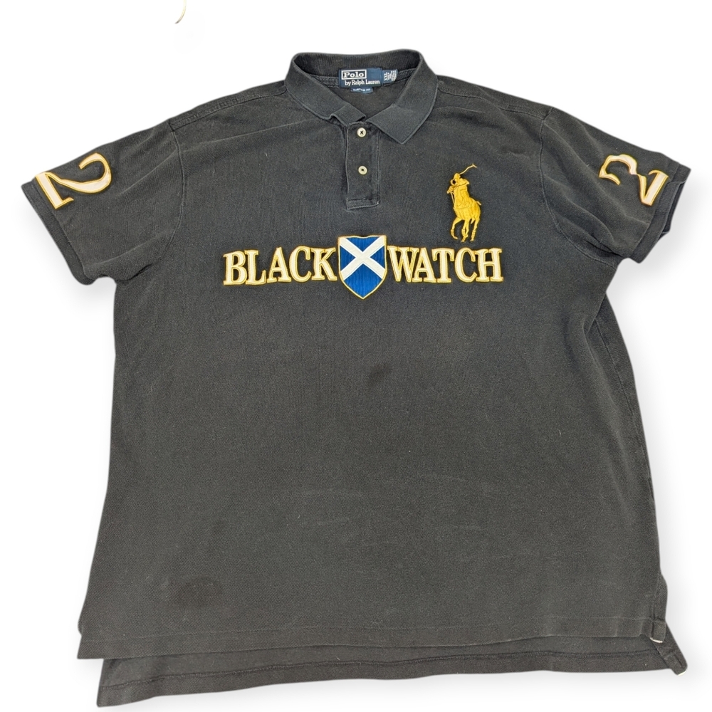 Vtg Polo Ralph Lauren Classic Polo Shirt Size XXL Black Watch #2 Big Pony Preppy